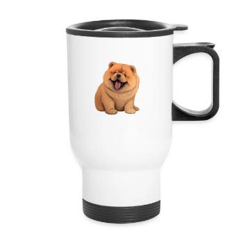 La vie est plus belle avec un chau chau - Tasse isotherme avec poignée - blanc - Devant