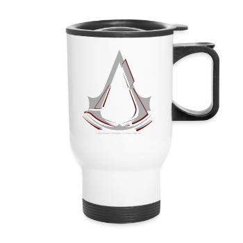 Assassin's Creed Symbole Gris Et Rouge - Tasse isotherme avec poignée - blanc - Devant