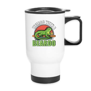 Weirdo With A Beardo Eidechse Gecko Haustier - Thermobecher mit Tragegriff - Weiß - Vorne