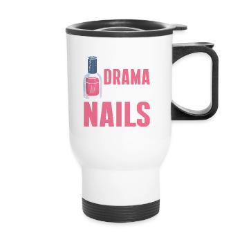 Nageltechniker Nagelstudio Nail Tech - Thermobecher mit Tragegriff - Weiß - Vorne