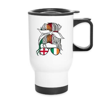 Half English Half Irish Girl Ireland cailín - Thermal mug with handle - white - Front