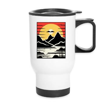 Montagne et nature - Tasse isotherme avec poignée - blanc - Devant