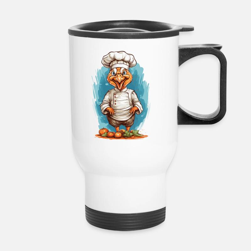 Drôle de chef de dinde joyeux cadeau de Thanksgiving - Tasse isotherme avec poignée - blanc