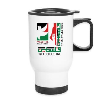 Free Palestine - will be free - Thermal mug with handle - white - Front