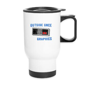 I Went Outside Once Funny Video Gamer Joke Gaming - Thermal mug with handle - white - Front