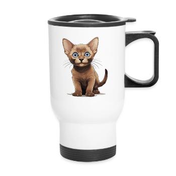 Burmese Cat Burma Katze - Thermal mug with handle - white - Front