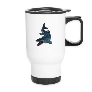 Dessin du Mosasaure - Tasse isotherme avec poignée - blanc - Devant