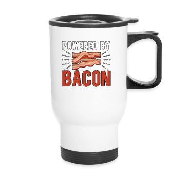 Powered By Bacon For Bacon Lovers - Thermal mug with handle - white - Front