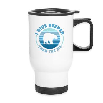 Ice Swimming I Dive Deeper Than The Ice Gift - Thermobecher mit Tragegriff - Weiß - Vorne