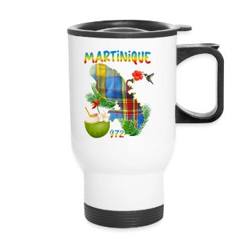 Martinique Madras Tropical Colibri - Tasse isotherme avec poignée - blanc - Devant