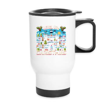 Passez au niveau supérieur en ce Noël Gamer Controller Holiday - Tasse isotherme avec poignée - blanc - Devant