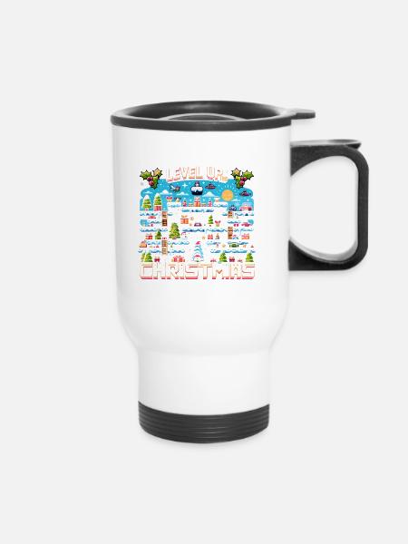Level Up This Christmas Gamer Controller Holiday - Thermobecher mit Tragegriff - Weiß