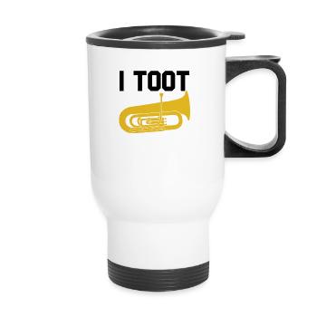 Ich toot Tuba Funna Jazz Tuba Player School Band - Thermobecher mit Tragegriff - Weiß - Vorne