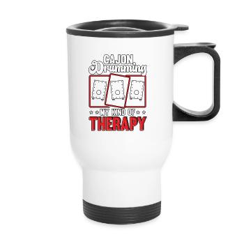 Cajon Drumming My Kind Of Therapy Kachon - Thermobecher mit Tragegriff - Weiß - Vorne
