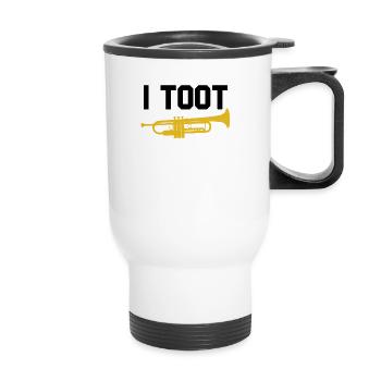Ich toot Funny Jazz Trompetenspieler Jazz School B - Thermobecher mit Tragegriff - Weiß - Vorne