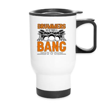Les batteurs le font avec un bang pour les batteurs - Tasse isotherme avec poignée - blanc - Devant