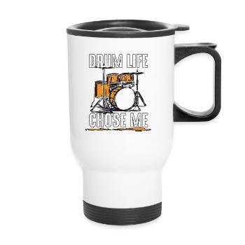 Drum Life m’a choisi comme batteur - Tasse isotherme avec poignée - blanc - Devant