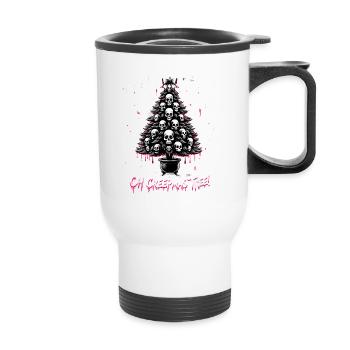Oh Creepmas Tree Creepy Festive Goth Emo Horror - Thermal mug with handle - white - Front