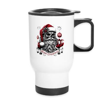 Merry Christmas Creepy Goth Santa Pajama - Thermal mug with handle - white - Front
