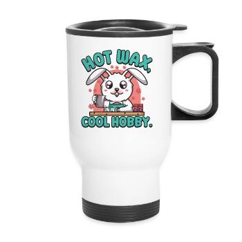 Cire chaude, passe-temps cool. - Tasse isotherme avec poignée - blanc - Devant