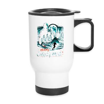 Merry Christmas Festive Slasher Candy Cane Menace - Thermobecher mit Tragegriff - Weiß - Vorne