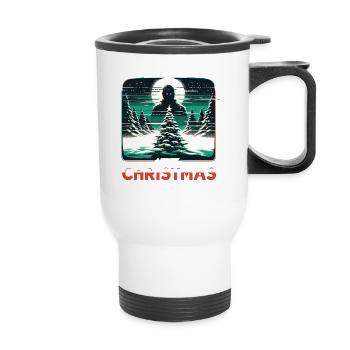 Joyeux Noël Festif Slasher Candy Cane Menace - Tasse isotherme avec poignée - blanc - Devant