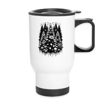 Frightful Festive Forest Christmas Gothic Winter - Thermal mug with handle - white - Front