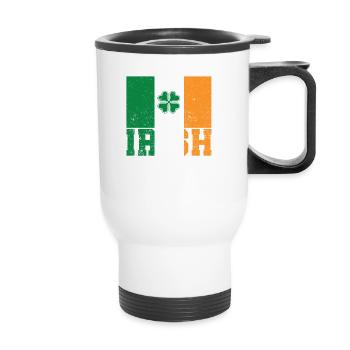 Patriotische irische Flagge Irland Kleeblatt - Thermobecher mit Tragegriff - Weiß - Vorne