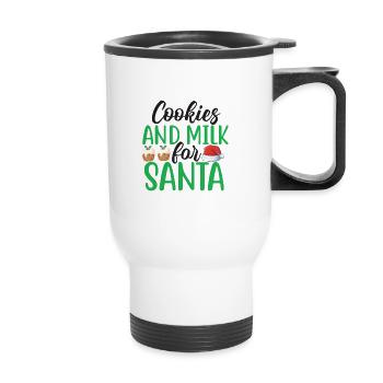 Cookies and Milk for Santa - Thermobecher mit Tragegriff - Weiß - Vorne