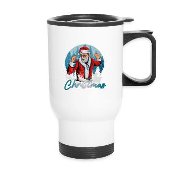 dancing Santa - Thermobecher mit Tragegriff - Weiß - Vorne