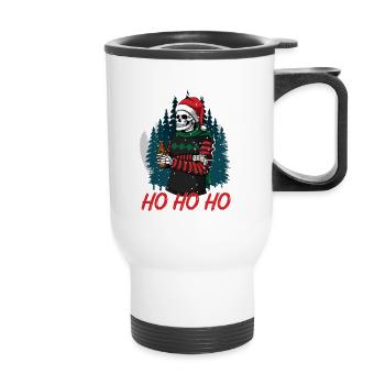 hohoho scary skulls - Thermal mug with handle - white - Front
