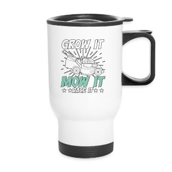 Grow It Mow It Race It Course de tondeuse à gazon - Tasse isotherme avec poignée - blanc - Devant