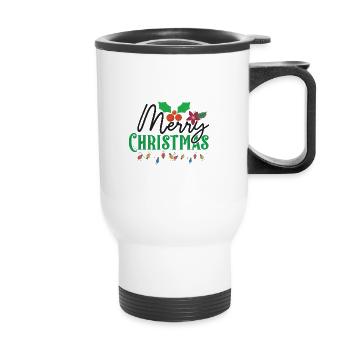 Joyeux Noël Candy Light - Tasse isotherme avec poignée - blanc - Devant