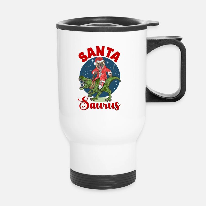 Père Noël Saurus - Tasse isotherme avec poignée - blanc