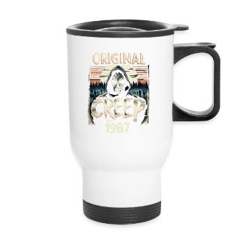 Vintage Creep depuis 1987 - anniversaire d’horreur rétro - Tasse isotherme avec poignée - blanc - Devant