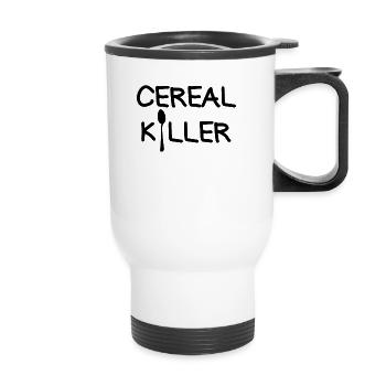 Müsli Killer Frühstück Müsli Liebes Müsller Killer - Thermobecher mit Tragegriff - Weiß - Vorne