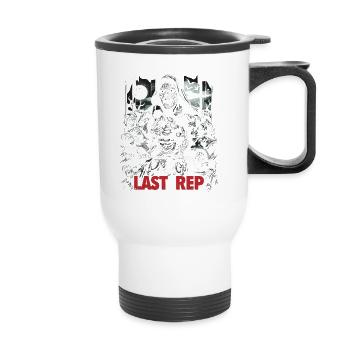 Last Rep 80s Slasher Bodybuilding - Thermobecher mit Tragegriff - Weiß - Vorne