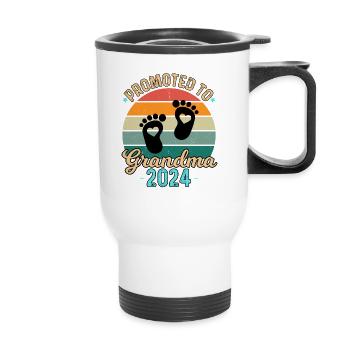 Promu grand-mère 2024 - Tasse isotherme avec poignée - blanc - Devant