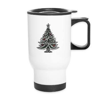 Weihnachtsbaum Tanne Weihnachten - Thermobecher mit Tragegriff - Weiß - Vorne
