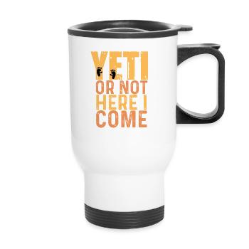 Yéti ou pas me voilà - Yetidesign - Tasse isotherme avec poignée - blanc - Devant