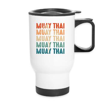 Muay Thai - Thermal mug with handle - white - Front