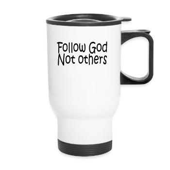Suivre Dieu, pas les autres - Tasse isotherme avec poignée - blanc - Devant