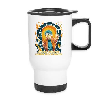 Dungeon Boy and the eternal darkness of puberty - Thermal mug with handle - white - Front