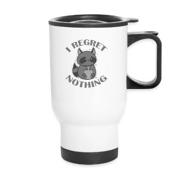 I regret nothing nachtaktiver Waschbär - Thermobecher mit Tragegriff - Weiß - Vorne
