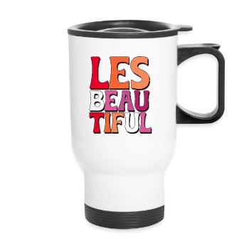 Lesbeautiful Pride Lesbian LGBT - Thermal mug with handle - white - Front