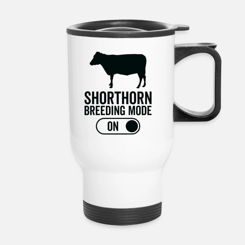 Mode d’élevage des vaches activé - Shorthorn - Tasse isotherme avec poignée - blanc