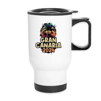 Gran Canaria 2024 Holiday Saying - Thermal mug with handle - white - Front
