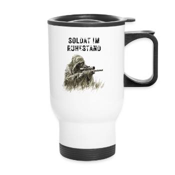 Retired soldier - Thermal mug with handle - white - Front