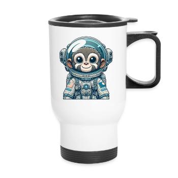 Singe Astronaute Mignon - Tasse isotherme avec poignée - blanc - Devant