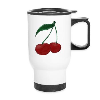 Cherry - Thermal mug with handle - white - Front